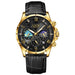 Watch Galaxy Moon Chronograph with Starfield Dial Art - Black Gold Black