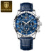 Cosmic Chronograph Timepiece With Night Sky Dial Design - Silver Blue