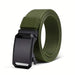 Belt with Toothless Automatic Buckle for Outdoor Work - Green