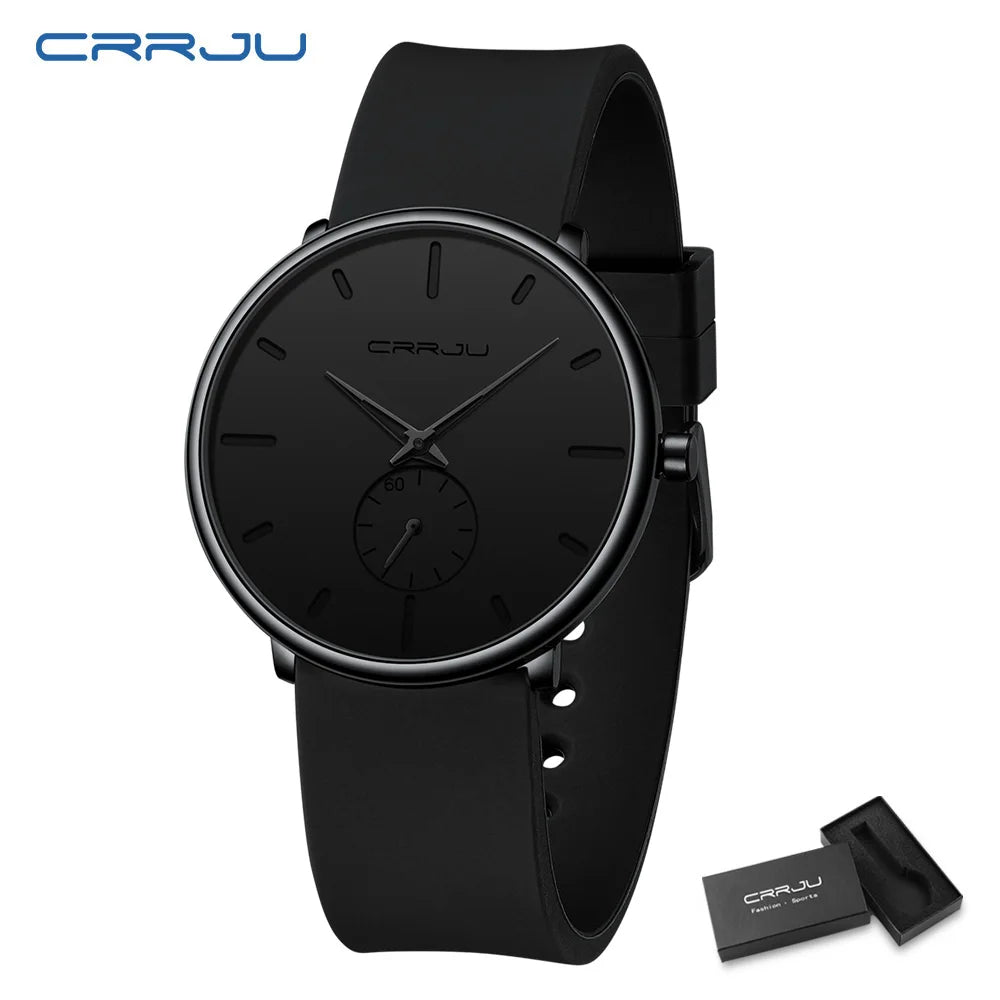 Elegant Round Quartz Watch With Sub Second Dial Aura
