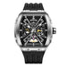 Skeleton Tourbillon Automatic Watch with Luminous Dial - Black