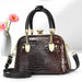 Crocodile Pattern Shoulder Bag with Gold Hardware - Photo Colour V8
