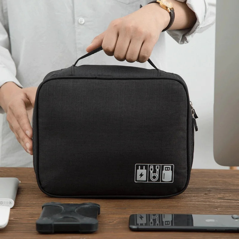 Compact Cable Organizer Bag for Travel On the Go Daily