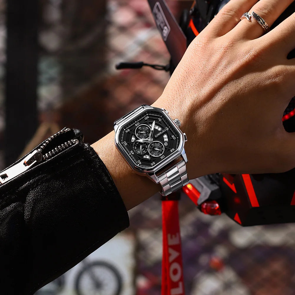 Contour Square Chronograph Timepiece With Subdials