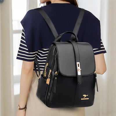 Backpack for Women with Top Handle And Lock Emblem