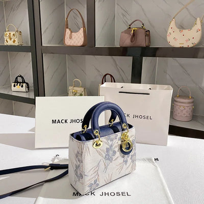 Floral Mini Handbag with Graceful Charm Hardware Set