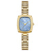 Retro TV Inspired Bracelet Watch Square Case Design - Gold Blue