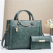 Structured Bucket Handbag with Gold Ring Handle - Green