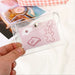 Transparent PVC Card Case Wallet with Chain Clip - Ivory