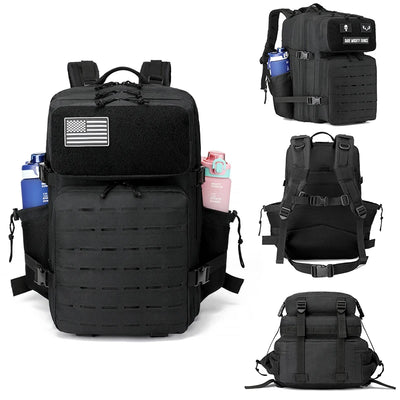 Mens 45L Molle Backpack for Outdoor Hiking Bottle Stand