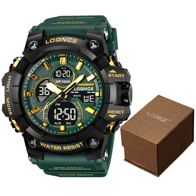 Sport Watch With Analog Digital Display Luminous Dial