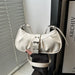 Retro Designer Buckle PU Leather Gothic Armpit Bag - White