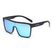 Polarized Square Shield Sunglasses for Adults - Blue Mirror