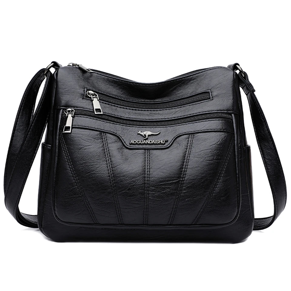 Shoulder Crossbody Bag with Front Zipper Pockets