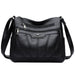 Shoulder Crossbody Bag with Front Zipper Pockets - Black