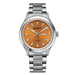 Watch With Week Date Calendar Quartz Dress Timepiece - Orange Silver