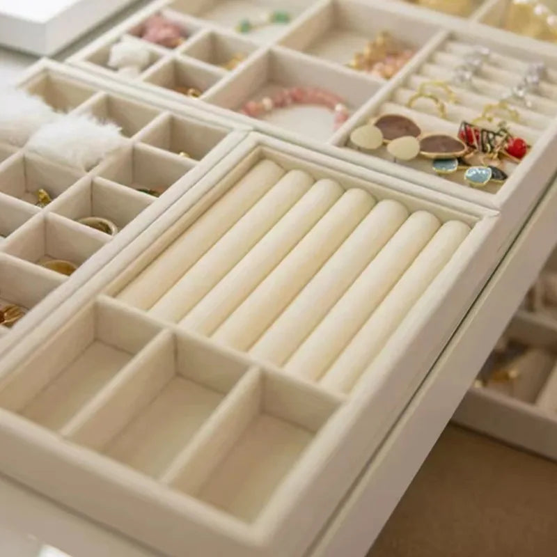 Stackable Jewelry Tray Organizer Box for Rings Earrings