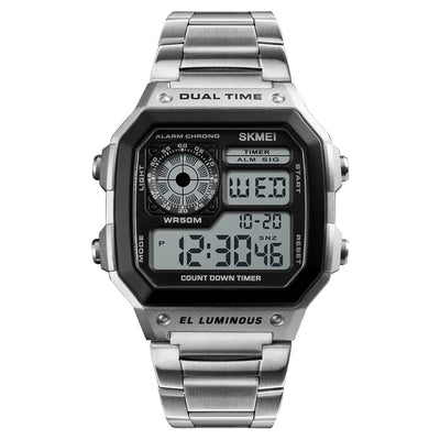 Digital Stainless Steel Watch with 50M Water Resistance