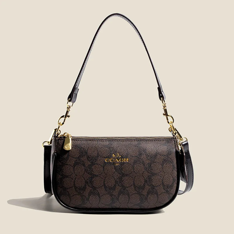 Paisley Monogram Crossbody Satchel with Dual Straps