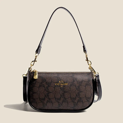 Paisley Monogram Crossbody Satchel with Dual Straps