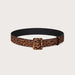 Luxurious Leaf Buckle Belt with Wide Strap Adjustable - Black V18