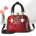 Crocodile Pattern Shoulder Bag with Gold Hardware - Photo Colour V10