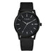 Minimalist Disc Dial Quartz Wristwatch with Strap - Black