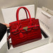 Crocodile Pattern City Satchel with Refined Structure - Red