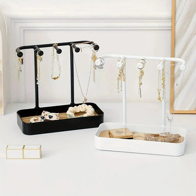 Jewellery Display Rack With Drawer And Wooden Base