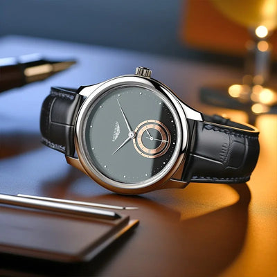 Circular Dial Timepiece Elegant With Dual Ring Subdial