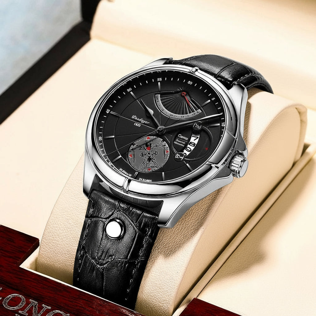 Watch: Precision Dial Timepiece with Classic Strap - WO2MEN