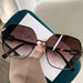 Sunglasses Square Oversized Frame Gradient Lenses - Tea