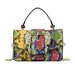 Snake Pattern Shoulder Bag With Ornate Gold Clasp Grace - Yellow