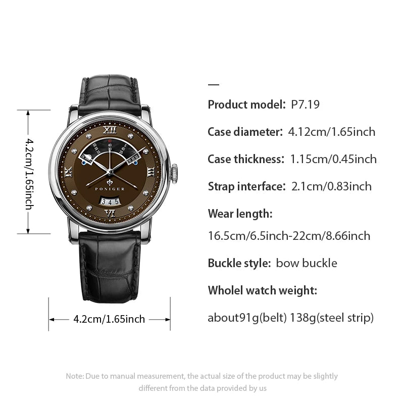Mechanical Tourbillon Wristwatch with Date Window