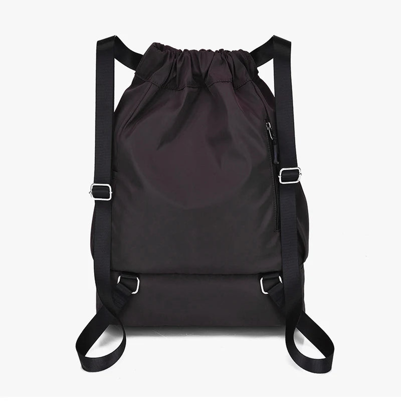 Drawstring Gym Backpack with Bottom Zipper Closure