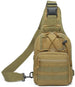 Tactical Sling Backpack with MOLLE System and Pockets - Khaki