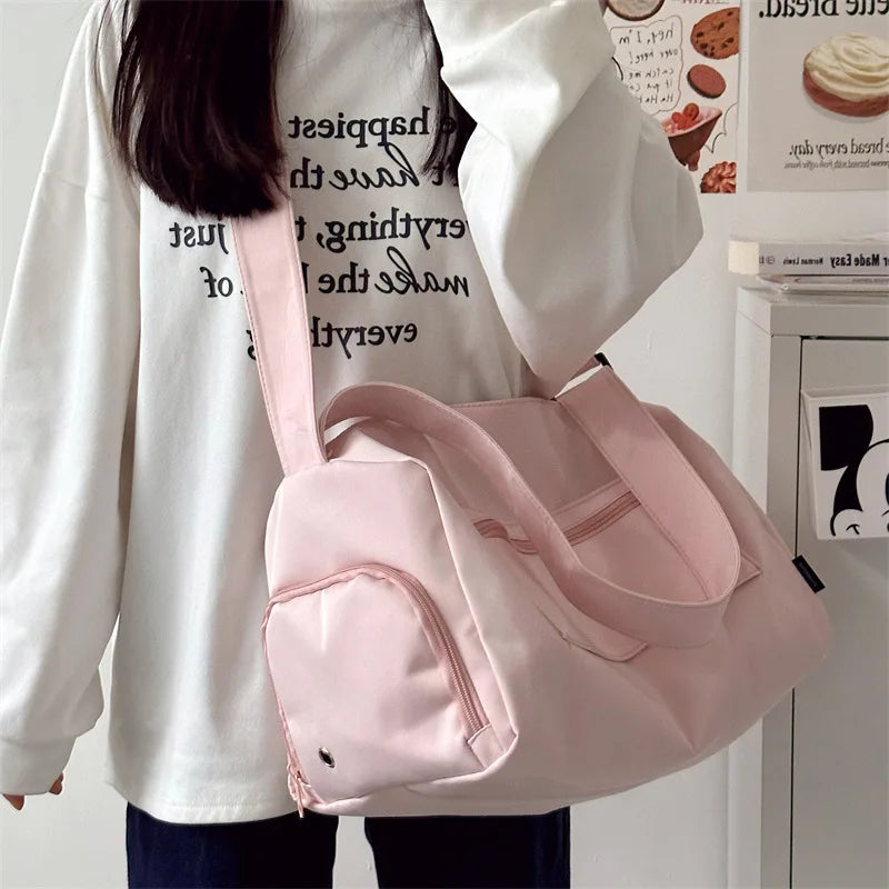 Crossbody Travel Tote Bag with Front Zip Pocket