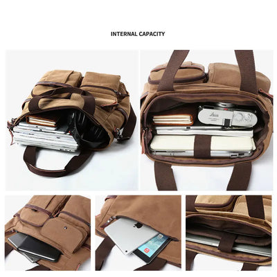 Shoulder Bag with Multiple Pockets for Documents