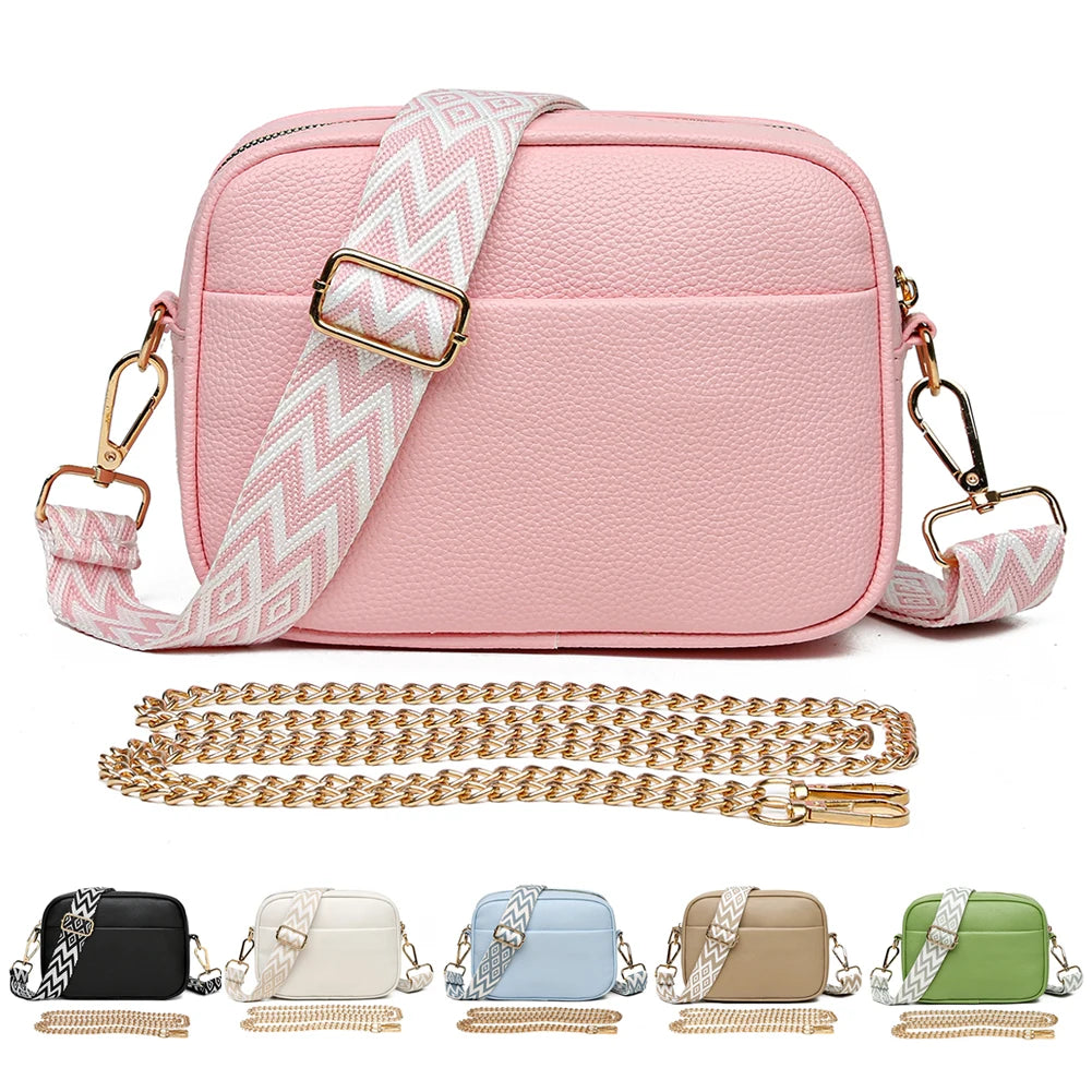 Soft Box PU Leather Crossbody Bag Zipper Closure