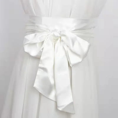 Elegant Ladies Wide Waist Belt with Bow Tie Sash