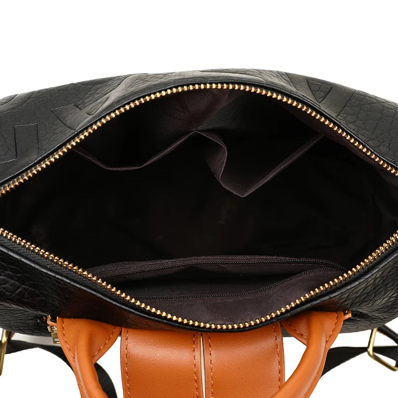 Backpack with Embossed Letters Pattern for Travel