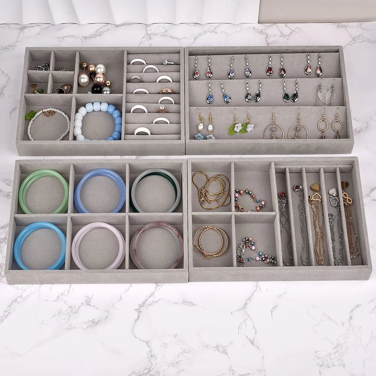Jewellery Box Organizer with Divided Drawer Tray