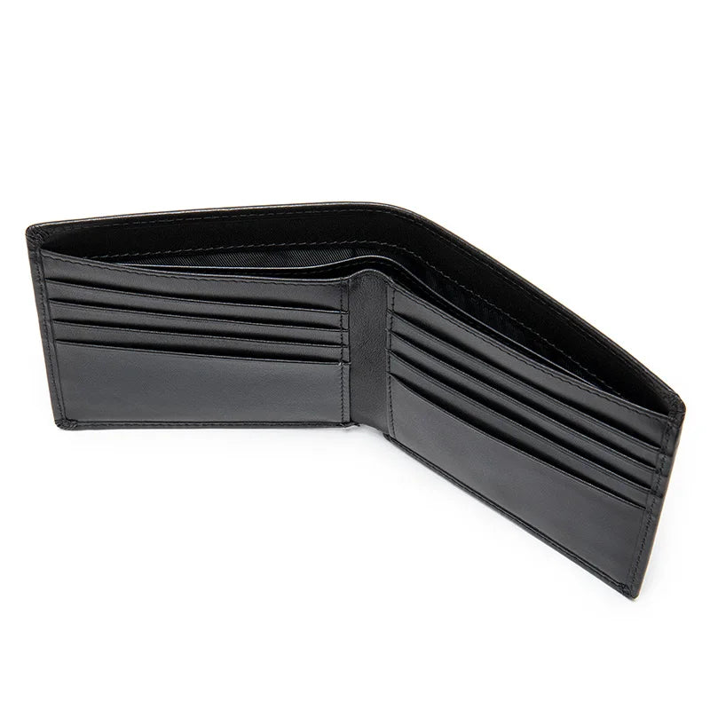 Slim Leather Wallet with Cash Compartments Card Holders