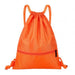 Drawstring Gym Backpack with Front Zip Pocket - Orange