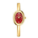 Elegant Oval Bracelet Watch with Roman Numeral Dial - Golden Red