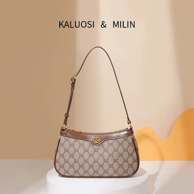 Retro Commuter Crossbody Bag With Vintage Monogram