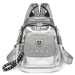 Backpack With Rivet Detailing And 1961 Motif Charm - Silver