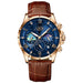 Watch Galaxy Moon Chronograph with Starfield Dial Art - Rose Gold Blue