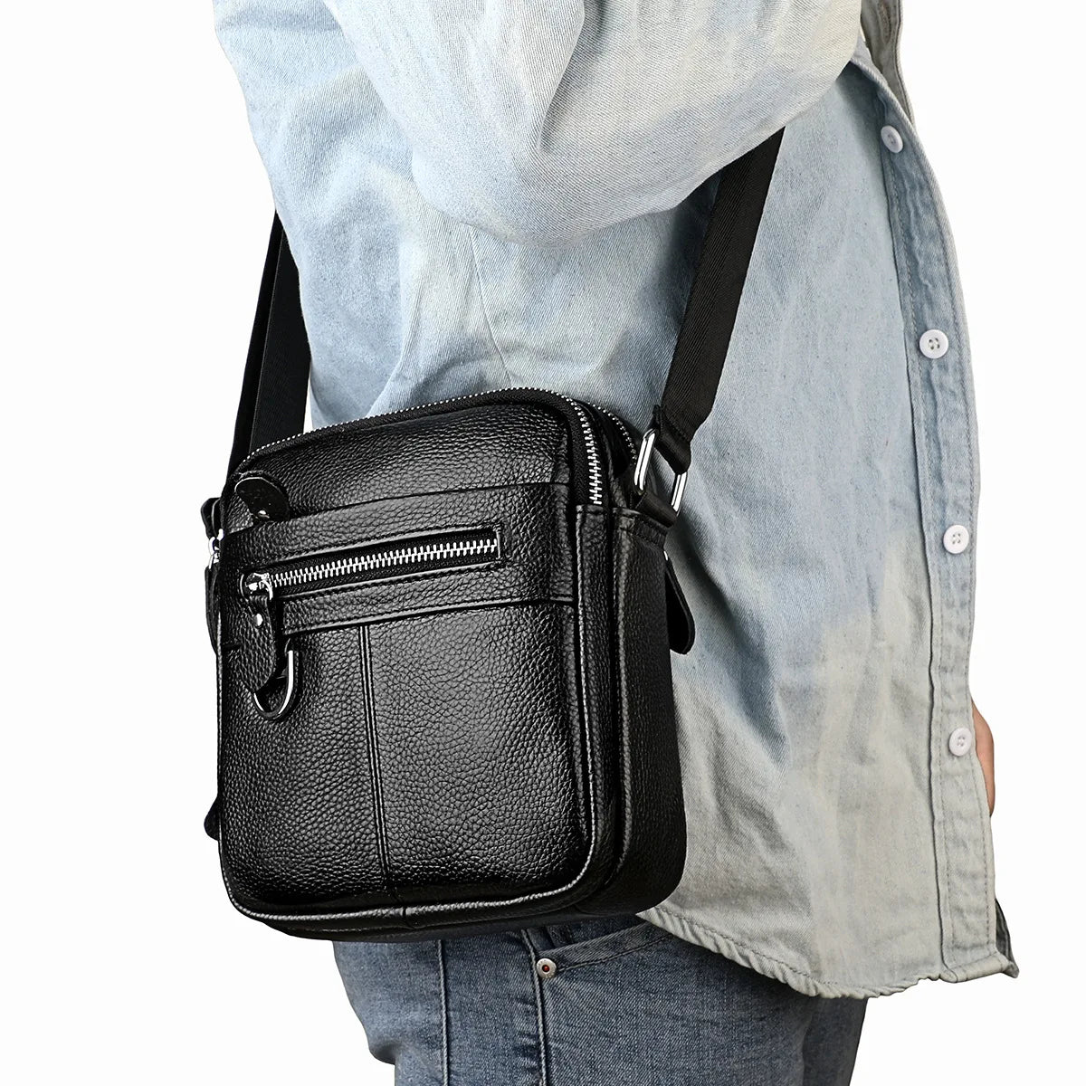 Men's Genuine Leather Crossbody Bag for Everyday Use