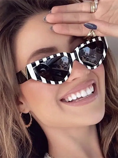 Cat Eye Sunglasses With V Accent Frame Everyday Style - WO2MEN